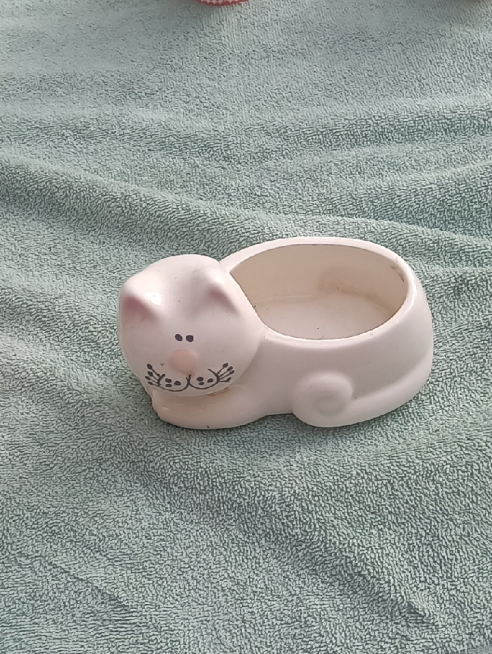 Cute White Ceramic Cat Planter